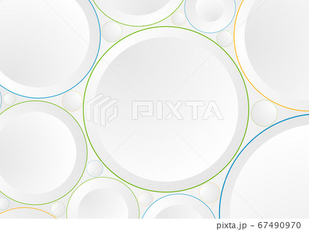 Grey paper circles with colorful outlines abstract Grey paper circles with colorful outlines abstract 67490970