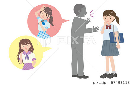 街中でスカウトマンに声をかけられる女子学生 67493118