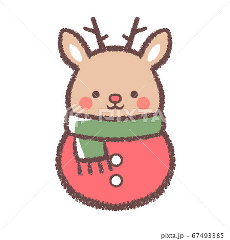 トナカイダルマのイラスト素材