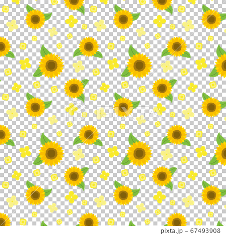 ひまわりのシームレスパターン 素材 67493908