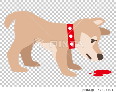 血の匂いを嗅ぐ犬のイラスト素材