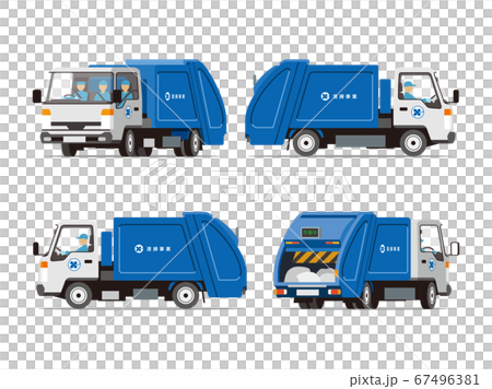 清掃局、ゴミ収集、トラック.4アングルセット 67496381