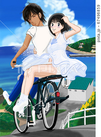 Jk由宇なついろ 夏色 君を自転車のうしろに乗せて 19のイラスト素材