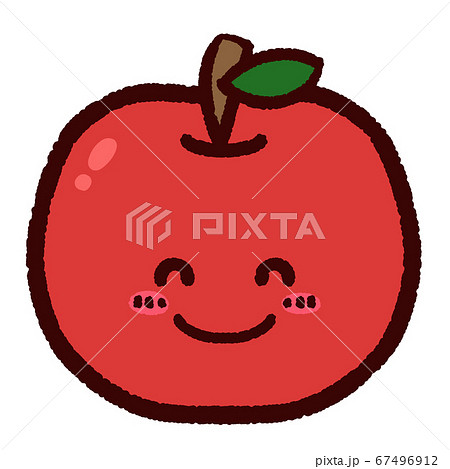 かわいいリンゴのキャラクターのイラスト素材