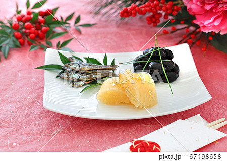 祝い肴三種 おせち料理の写真素材