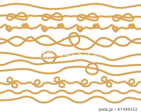 Rope loops. Navy knot decorative borders, yacht round nautical cordage twisted knot, sea boat cord divider isolated illustration icons set Rope loops. Navy knot decorative borders, yacht round nautical cordage twisted knot, sea boat cord divider isolated illustration icons set 67499352
