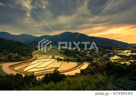 田染荘の夕景 田染荘の夕景 67499584