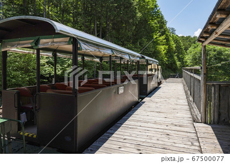 赤沢森林鉄道　赤澤停車場のトロッコ列車 67500077