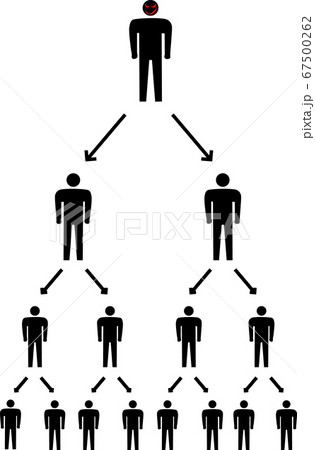ねずみ講に膨らむ犯罪の恐怖のイラスト素材