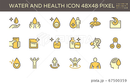 Water drinking and health vector icon set design, 67500359