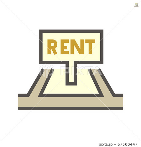 Land and rent sign to show land for rent vector 67500447