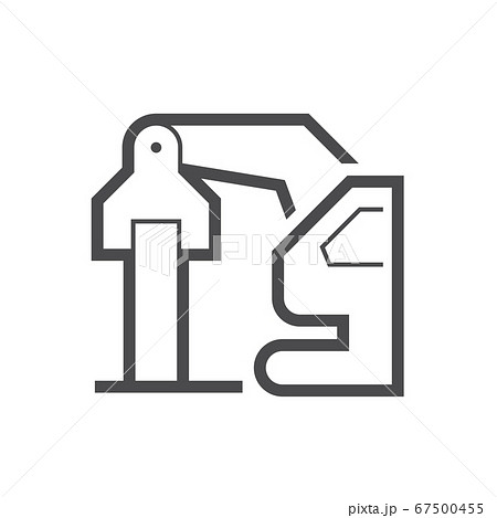 Pile driving machine vector icon  design. 67500455