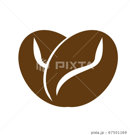 Brown Beans Coffee Love Logo Icon Stock Illustration