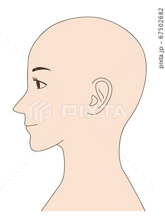女性のスキンヘッド 横顔 イラストのイラスト素材 67502682 Pixta