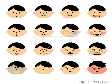 男性の顔イラスト 表情いろいろセット 男性の顔イラスト 表情いろいろセット 67503992