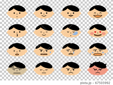 Men's face illustrations Various facial expressions set Men's face illustrations Various facial expressions set 67503992