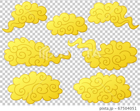 Gold cloud illustration set Gold cloud illustration set 67504051