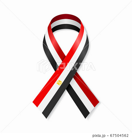 Egyptian flag stripe ribbon on white background. Vector illustration. Egyptian flag stripe ribbon on white background. Vector illustration. 67504562