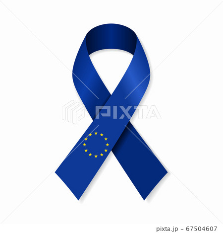 European Union flag stripe ribbon on white background. Vector illustration. 67504607