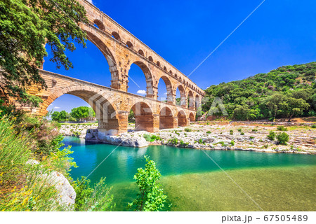 Pont du Gard, Provence in France 67505489