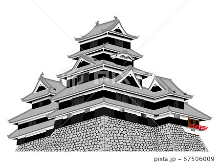 松本城 天守のイラスト素材