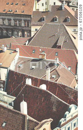 Roofs of Prague, retro toned picture, Czech Roofs of Prague, retro toned picture, Czech 67506109