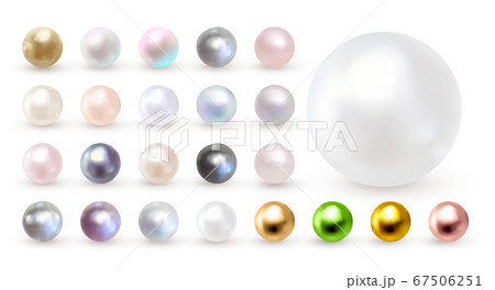 Pearl set isolated on transparent background. 67506251