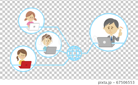 Illustration image of online lesson/video call 67506553