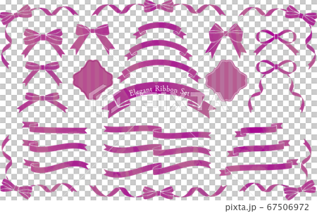 秋色のエレガントリボンセット-切り抜き風-ワイン 67506972