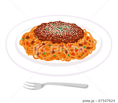 ミートソーススパゲティのイラスト パスタのイラスト素材