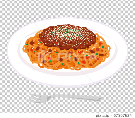 ミートソーススパゲティのイラスト パスタのイラスト素材