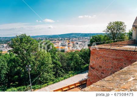 Brno city panorama view from Spilberk Castle in Brno, Czech Republic Brno city panorama view from Spilberk Castle in Brno, Czech Republic 67508475