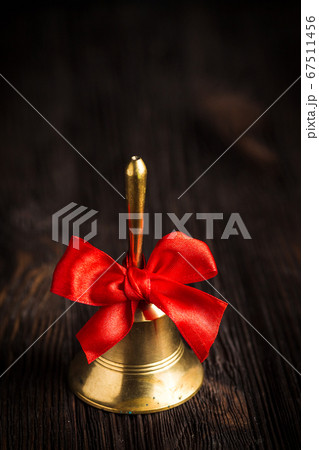 Antique brass hand bell Antique brass hand bell 67511456