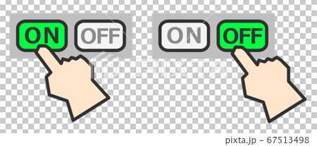 指先でボタンを押すイラストのイラスト素材