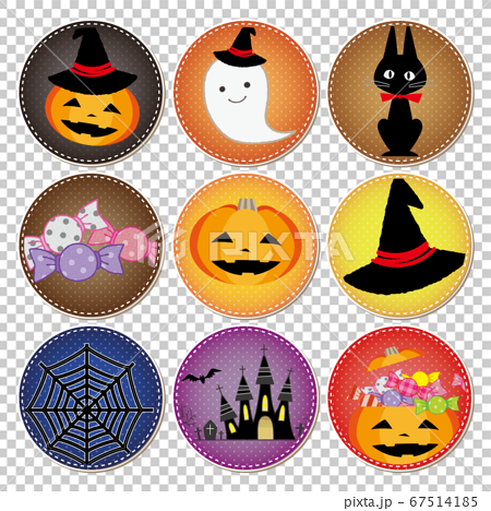 Smash heuvel Perth Halloween Halloween material circular patch set - Stock Illustration  [67514185] - PIXTA