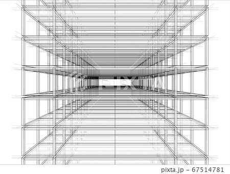 Drawing of a house under construction 67514781