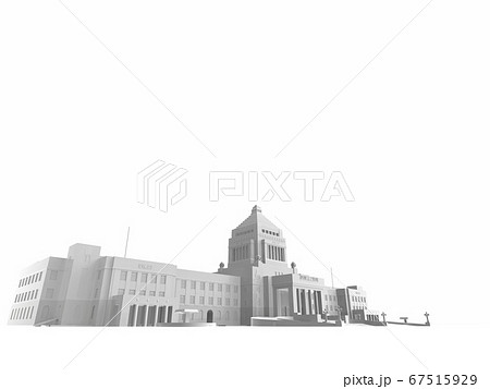 白いイメージの国会議事堂　3DCGイラスト 67515929