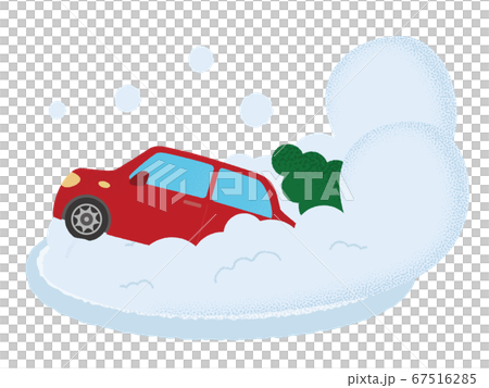 Vector illustration of a car suffering from avalanche 67516285