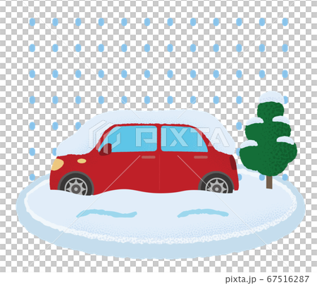 Vector illustration of a car suffering from heavy snow 67516287