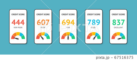 Credit score scale concept flat vector illustration 67516375