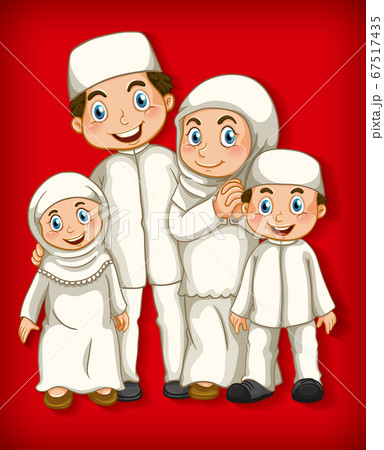 Muslim family member on cartoon character colour Muslim family member on cartoon character colour 67517435