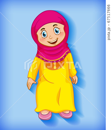 Happy muslim girl cartoon character Happy muslim girl cartoon character 67517666