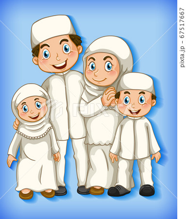 Muslim family member on cartoon character colour 67517667