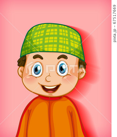 Male muslim cartoon character on colour gradient Male muslim cartoon character on colour gradient 67517669