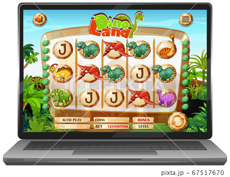Dinosaur game on laptop screen 67517670