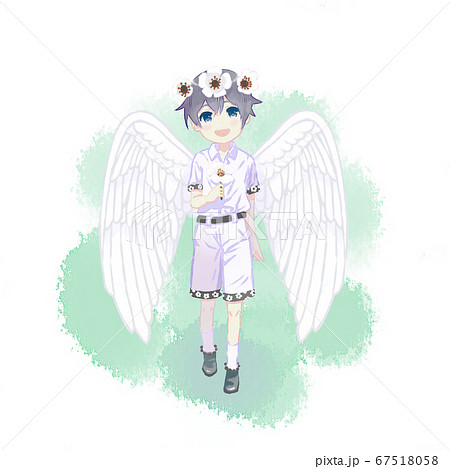 天使の少年のイラスト 水彩風 のイラスト素材