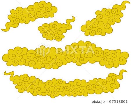 金の雲のラインセット 67518801