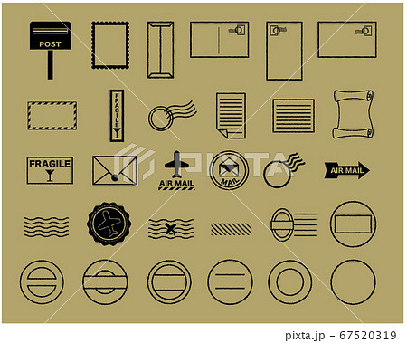 郵便シルエットイラストセット ベクターのイラスト素材