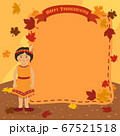 Thanksgiving Indian Girl Notes Background Vector 67521518