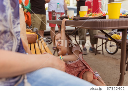 Playful kid in park in summer 67522402